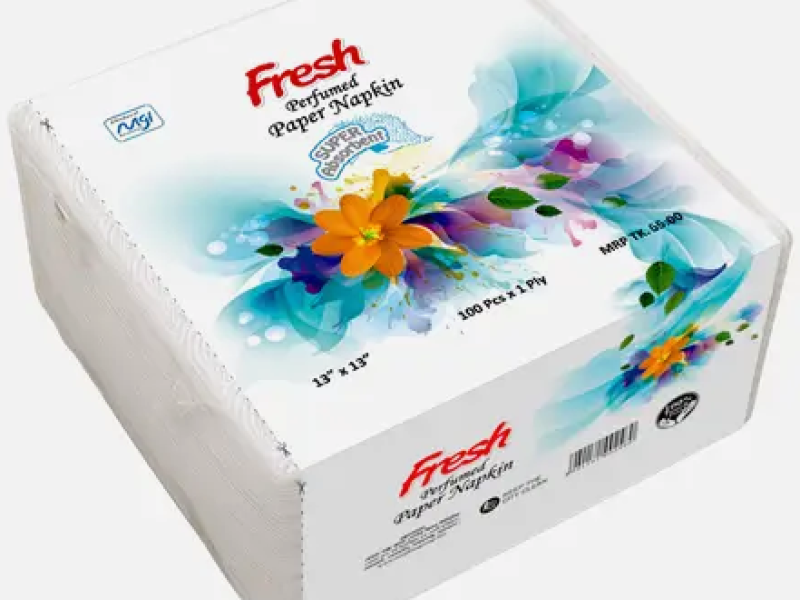FRESH TISSUE WHITE PAPER NAPKIN 13*13 100P.